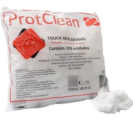 Touca Descartável 100und - PROTCLEAN - Protdesc